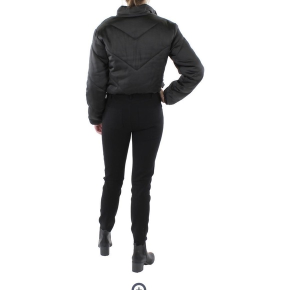Sanctuary Womens Davis Black Chevron Puffer Short Quilted Coat Outerwear New XS - Picture 6 of 14